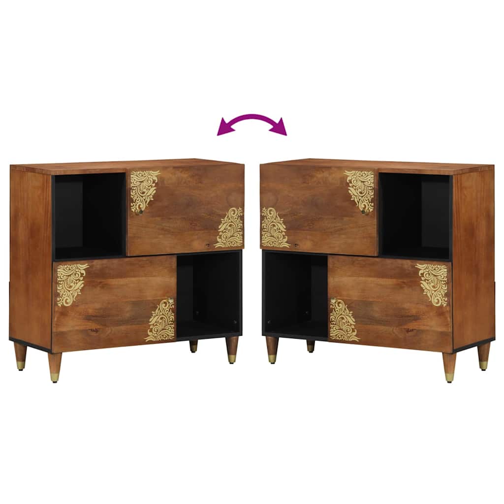 Dressoir met plank Bruin 80 x 33 x 75 cm Massief Mango Hout is nu te koop bij PeponiXL, paradijselijk wonen!