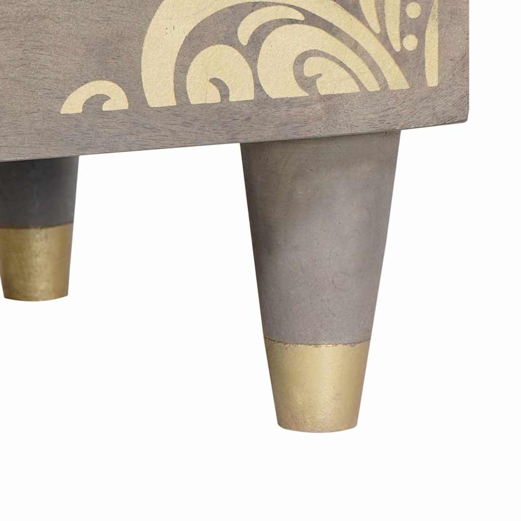 Nachtkastje met lade Grijs 40 x 33 x 46 cm Massief Mango Hout is nu te koop bij PeponiXL, paradijselijk wonen!