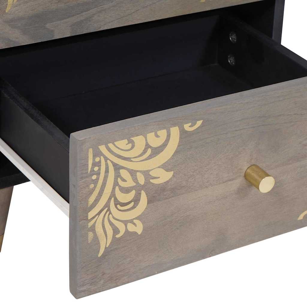 Nachtkastje 2 pcs Grijs 40 x 33 x 46 cm Massief Mango Hout is nu te koop bij PeponiXL, paradijselijk wonen!