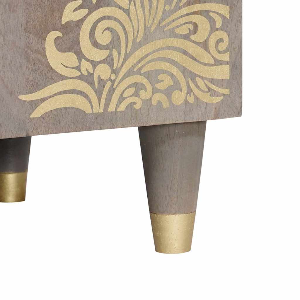 TV-kast met plank Grijs 105 x 33 x 46 cm Massief Mango Hout is nu te koop bij PeponiXL, paradijselijk wonen!