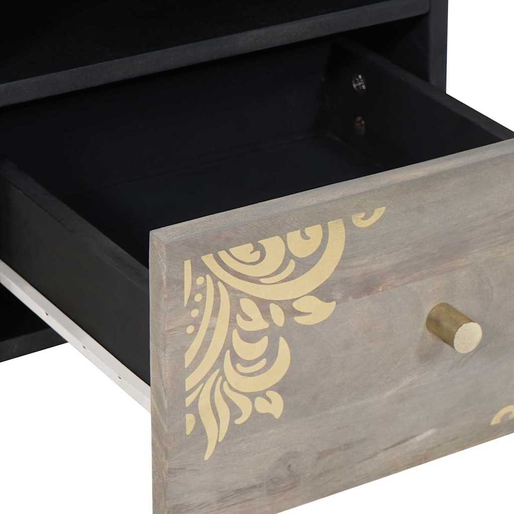 TV-kast met lade Grijs 70 x 33 x 46 cm Massief Mango Hout is nu te koop bij PeponiXL, paradijselijk wonen!
