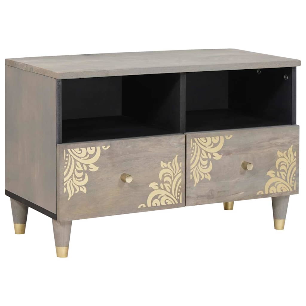TV-kast met lade Grijs 70 x 33 x 46 cm Massief Mango Hout is nu te koop bij PeponiXL, paradijselijk wonen!