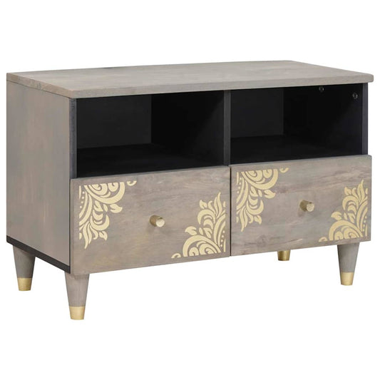TV-kast met lade Grijs 70 x 33 x 46 cm Massief Mango Hout is nu te koop bij PeponiXL, paradijselijk wonen!