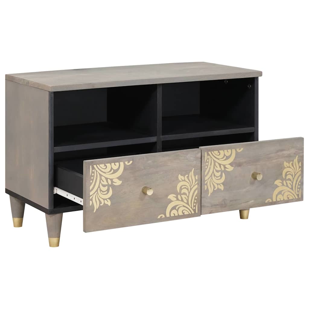 TV-kast met lade Grijs 70 x 33 x 46 cm Massief Mango Hout is nu te koop bij PeponiXL, paradijselijk wonen!