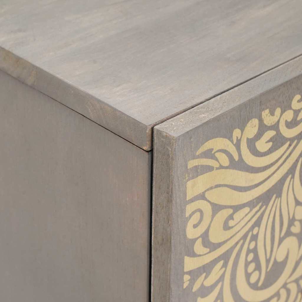 Dressoir Grijs en Goud 60 x 33 x 75 cm Massief Mango Hout is nu te koop bij PeponiXL, paradijselijk wonen!