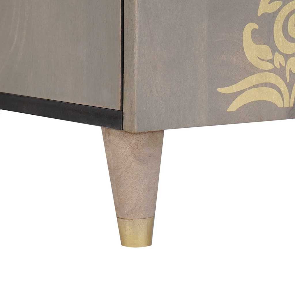 Dressoir Grijs en Goud 60 x 33 x 75 cm Massief Mango Hout is nu te koop bij PeponiXL, paradijselijk wonen!
