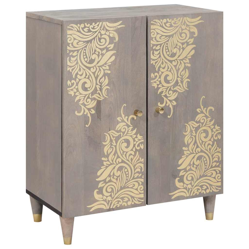 Dressoir Grijs en Goud 60 x 33 x 75 cm Massief Mango Hout is nu te koop bij PeponiXL, paradijselijk wonen!