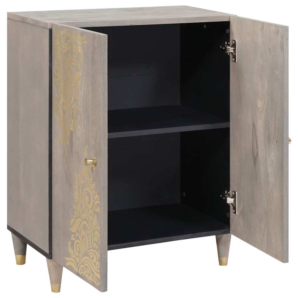 Dressoir Grijs en Goud 60 x 33 x 75 cm Massief Mango Hout is nu te koop bij PeponiXL, paradijselijk wonen!