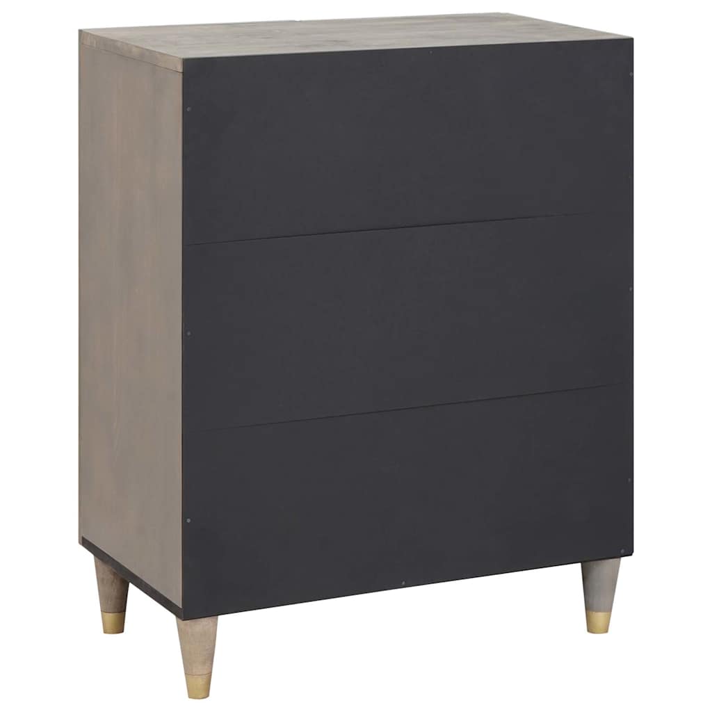 Dressoir Grijs en Goud 60 x 33 x 75 cm Massief Mango Hout is nu te koop bij PeponiXL, paradijselijk wonen!
