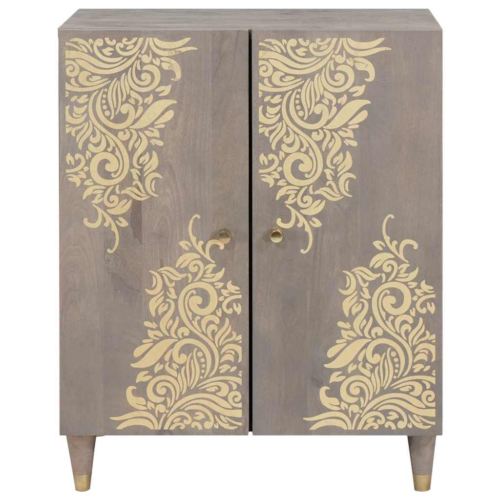 Dressoir Grijs en Goud 60 x 33 x 75 cm Massief Mango Hout is nu te koop bij PeponiXL, paradijselijk wonen!