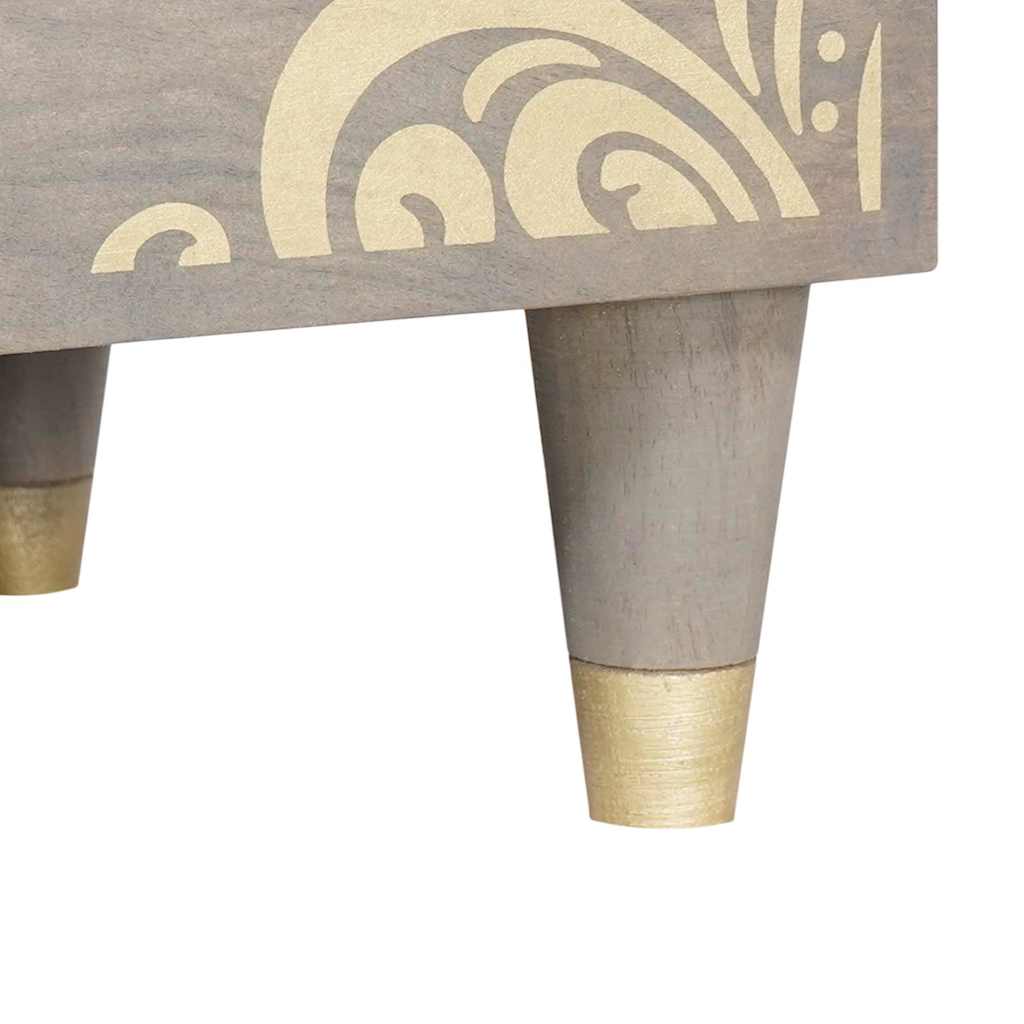 Dressoir Grijs en Goud 60 x 33 x 75 cm Massief Mango Hout is nu te koop bij PeponiXL, paradijselijk wonen!