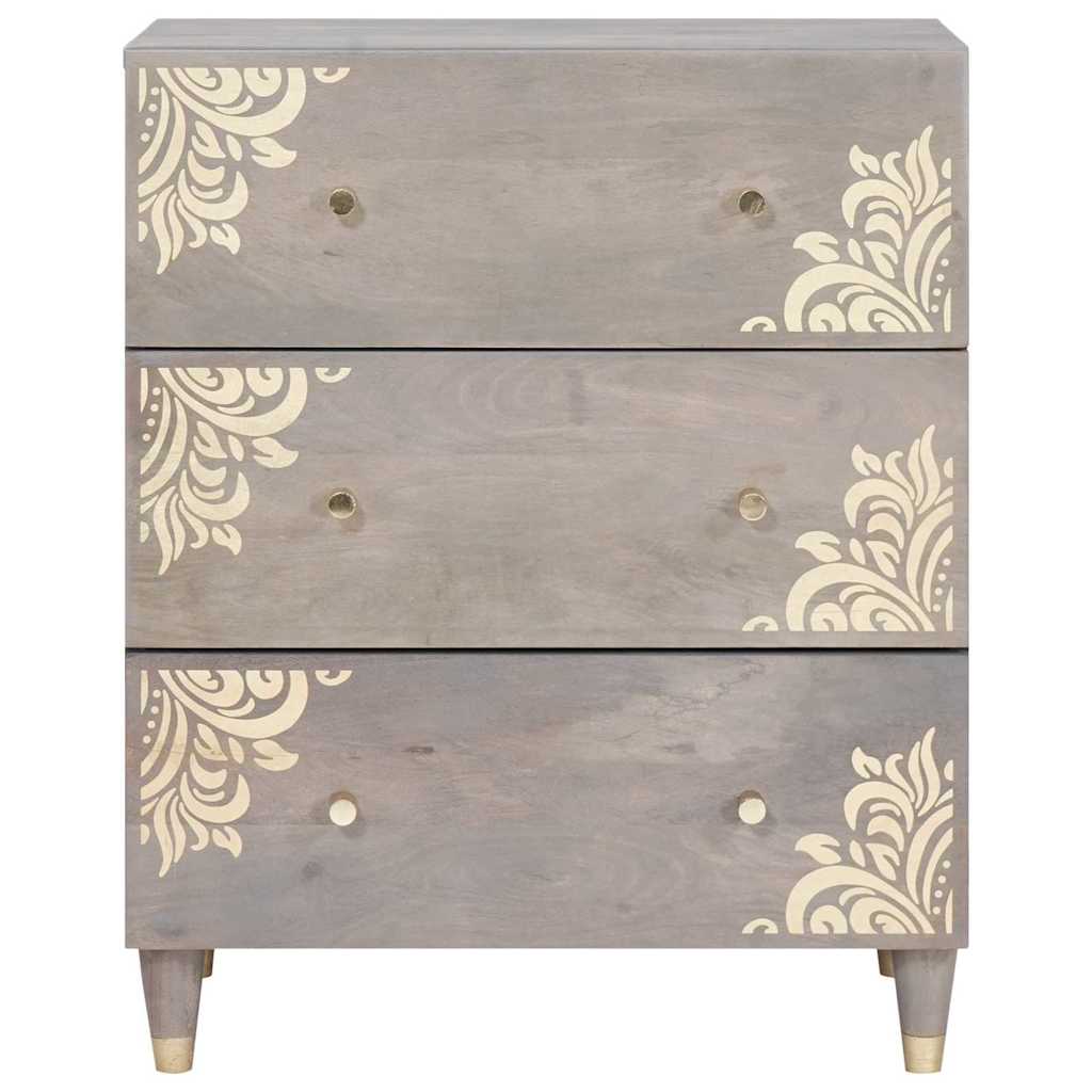 Dressoir Grijs en Goud 60 x 33 x 75 cm Massief Mango Hout is nu te koop bij PeponiXL, paradijselijk wonen!