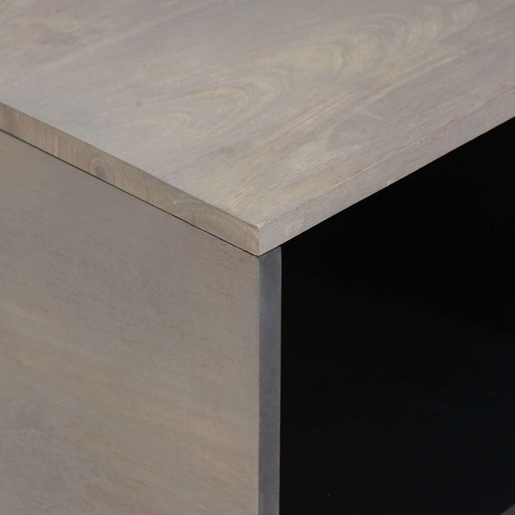 Salontafel Grijs 80 x 50 x 40 cm Massief Mango Hout is nu te koop bij PeponiXL, paradijselijk wonen!