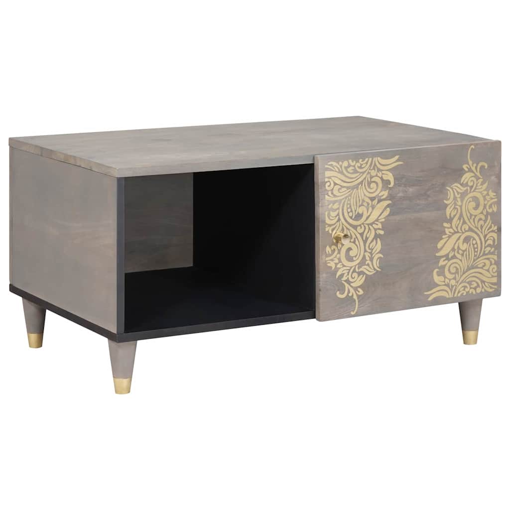 Salontafel Grijs 80 x 50 x 40 cm Massief Mango Hout is nu te koop bij PeponiXL, paradijselijk wonen!