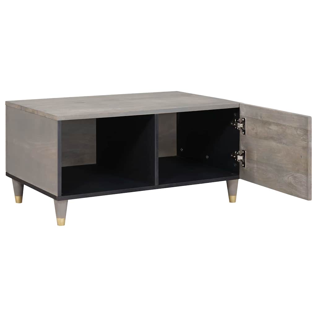 Salontafel Grijs 80 x 50 x 40 cm Massief Mango Hout is nu te koop bij PeponiXL, paradijselijk wonen!