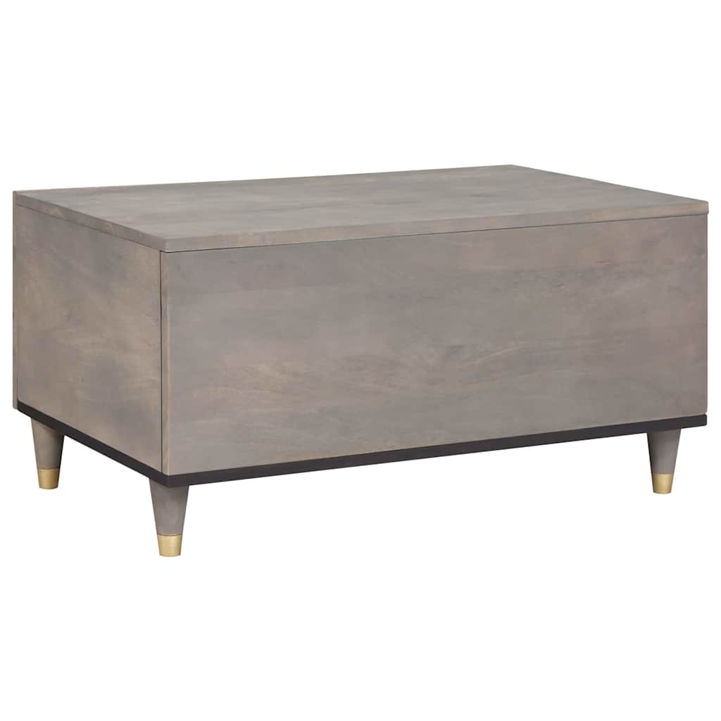 Salontafel Grijs 80 x 50 x 40 cm Massief Mango Hout is nu te koop bij PeponiXL, paradijselijk wonen!