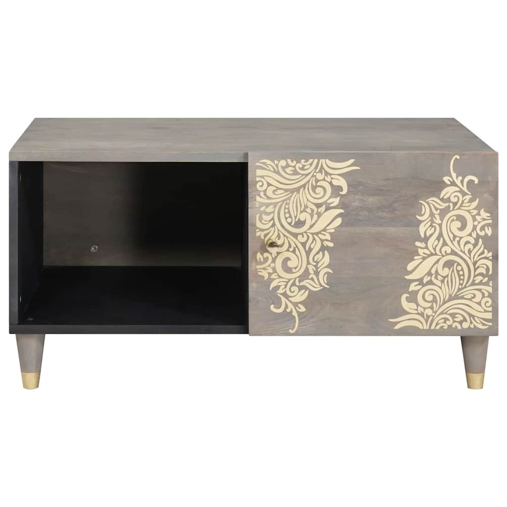 Salontafel Grijs 80 x 50 x 40 cm Massief Mango Hout is nu te koop bij PeponiXL, paradijselijk wonen!