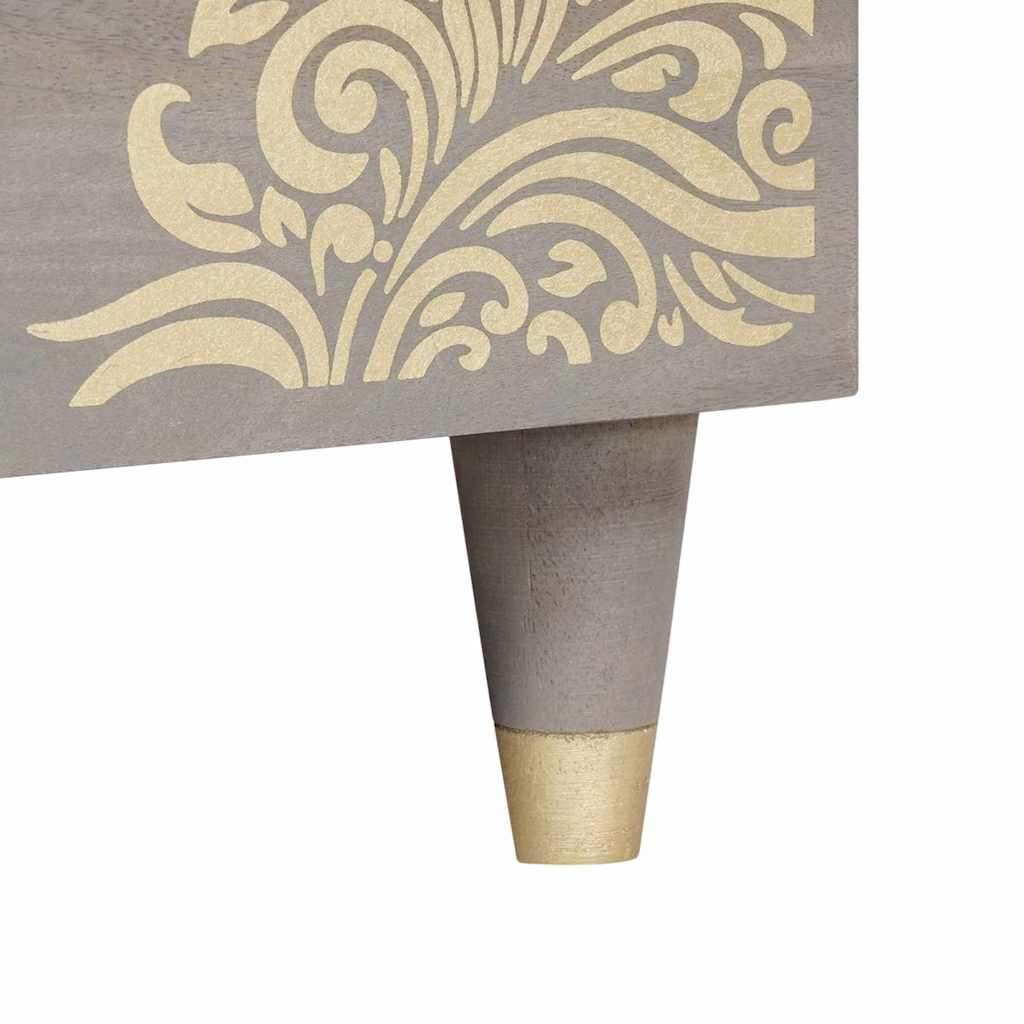 Salontafel Grijs 80 x 50 x 40 cm Massief Mango Hout is nu te koop bij PeponiXL, paradijselijk wonen!