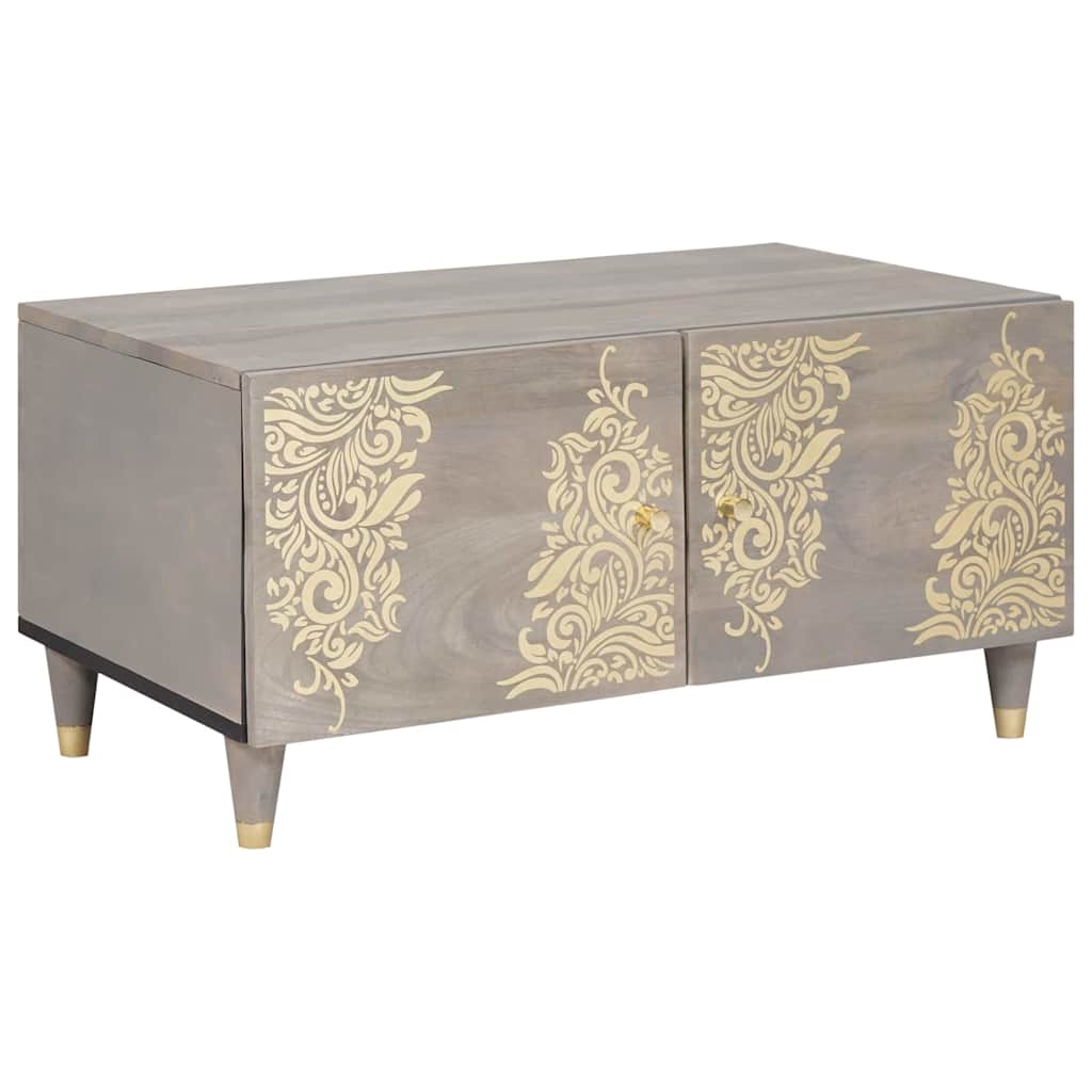 Salontafel Grijs 80 x 50 x 40 cm Massief Mango Hout is nu te koop bij PeponiXL, paradijselijk wonen!