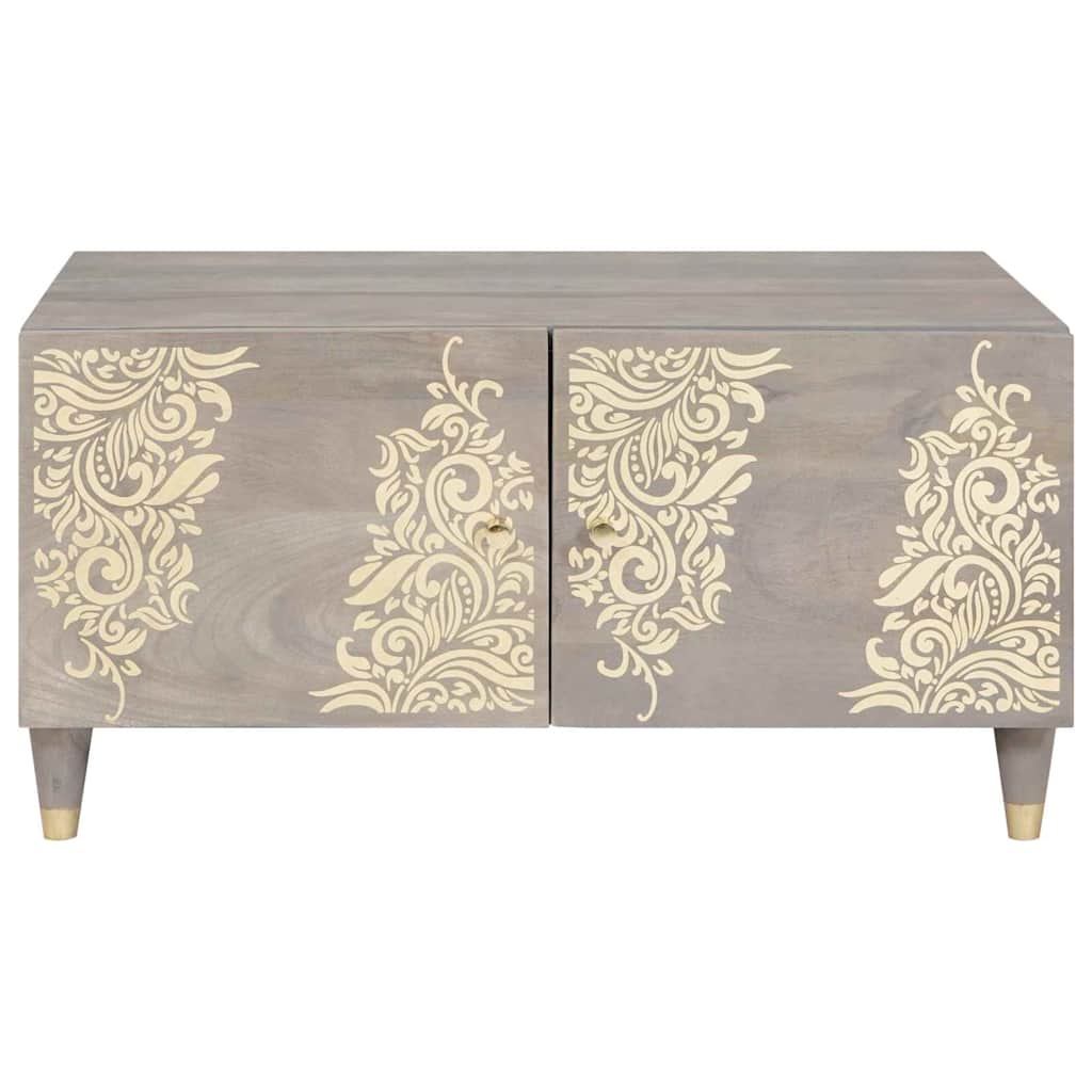 Salontafel Grijs 80 x 50 x 40 cm Massief Mango Hout is nu te koop bij PeponiXL, paradijselijk wonen!