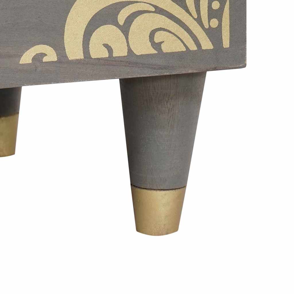 Nachtkastje met lade Grijs 40 x 33 x 46 cm Massief Mango Hout is nu te koop bij PeponiXL, paradijselijk wonen!