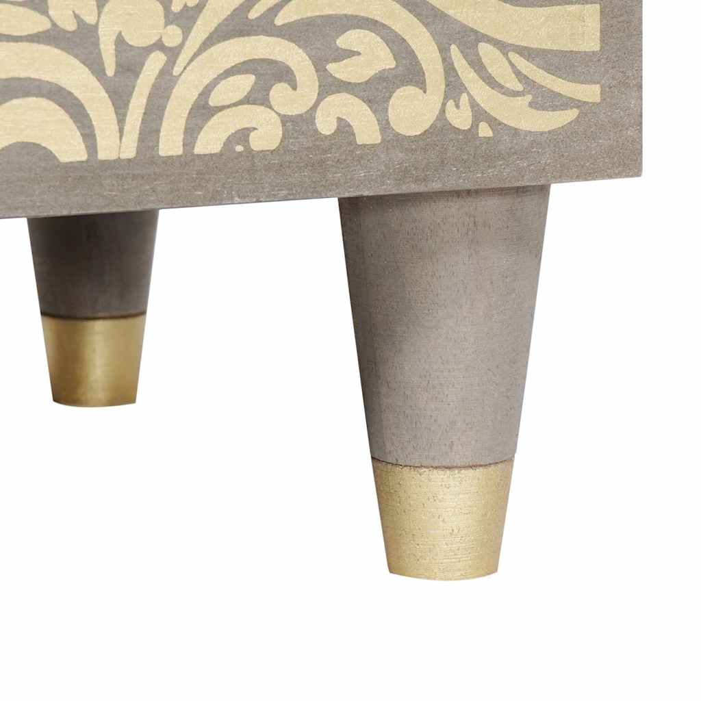 Nachtkastje met Deur Grijs 50 x 33 x 60 cm Massief Mango Hout is nu te koop bij PeponiXL, paradijselijk wonen!