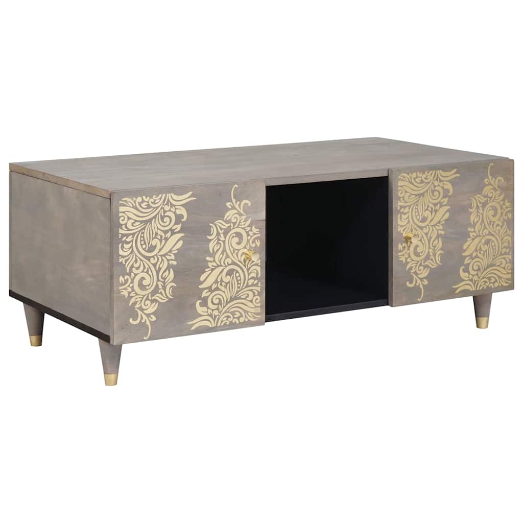 Salontafel Grijs 100 x 54 x 40 cm Massief Mango Hout is nu te koop bij PeponiXL, paradijselijk wonen!