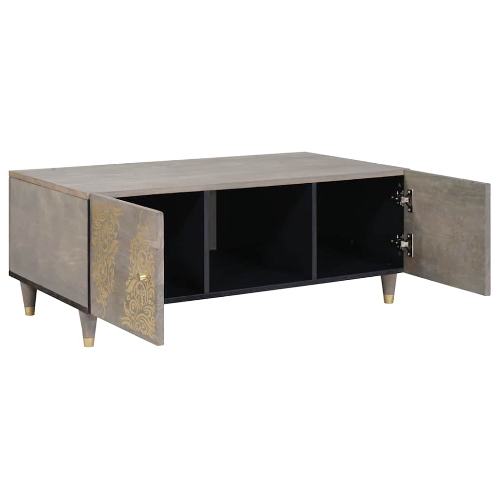Salontafel Grijs 100 x 54 x 40 cm Massief Mango Hout is nu te koop bij PeponiXL, paradijselijk wonen!
