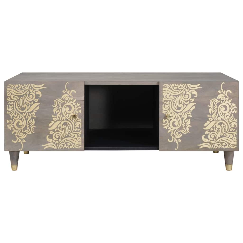 Salontafel Grijs 100 x 54 x 40 cm Massief Mango Hout is nu te koop bij PeponiXL, paradijselijk wonen!