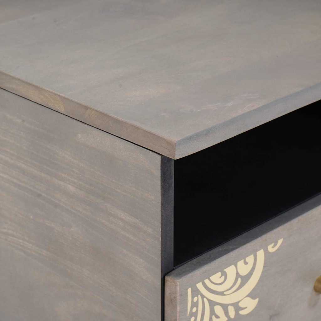 Salontafel met lade Grijs 80 x 54 x 40 cm Massief Mango Hout is nu te koop bij PeponiXL, paradijselijk wonen!