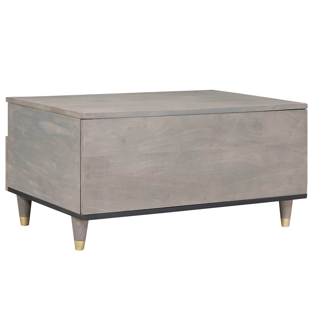 Salontafel met lade Grijs 80 x 54 x 40 cm Massief Mango Hout is nu te koop bij PeponiXL, paradijselijk wonen!