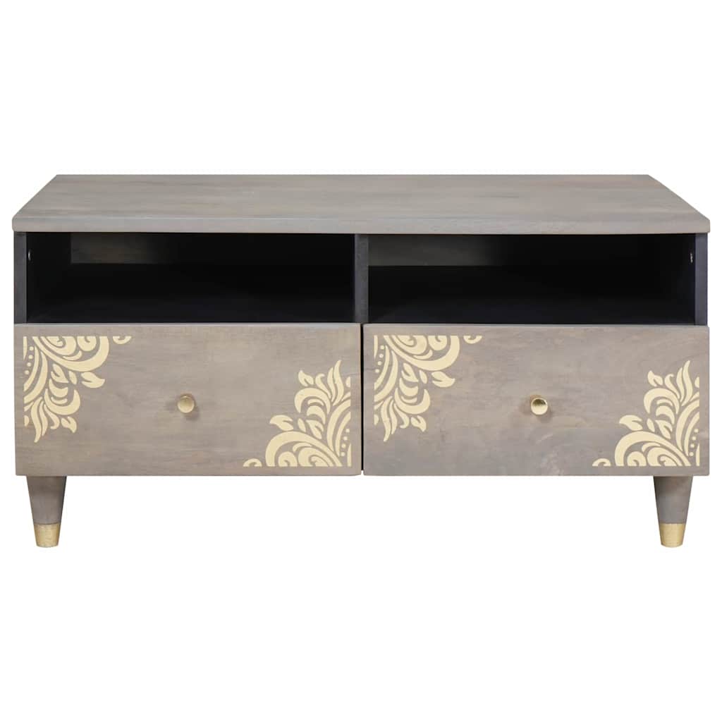 Salontafel met lade Grijs 80 x 54 x 40 cm Massief Mango Hout is nu te koop bij PeponiXL, paradijselijk wonen!