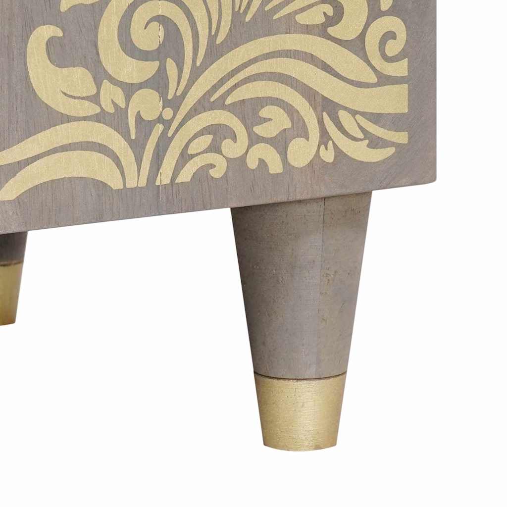 TV-kast met plank Grijs 80 x 33 x 46 cm Massief Mango Hout is nu te koop bij PeponiXL, paradijselijk wonen!