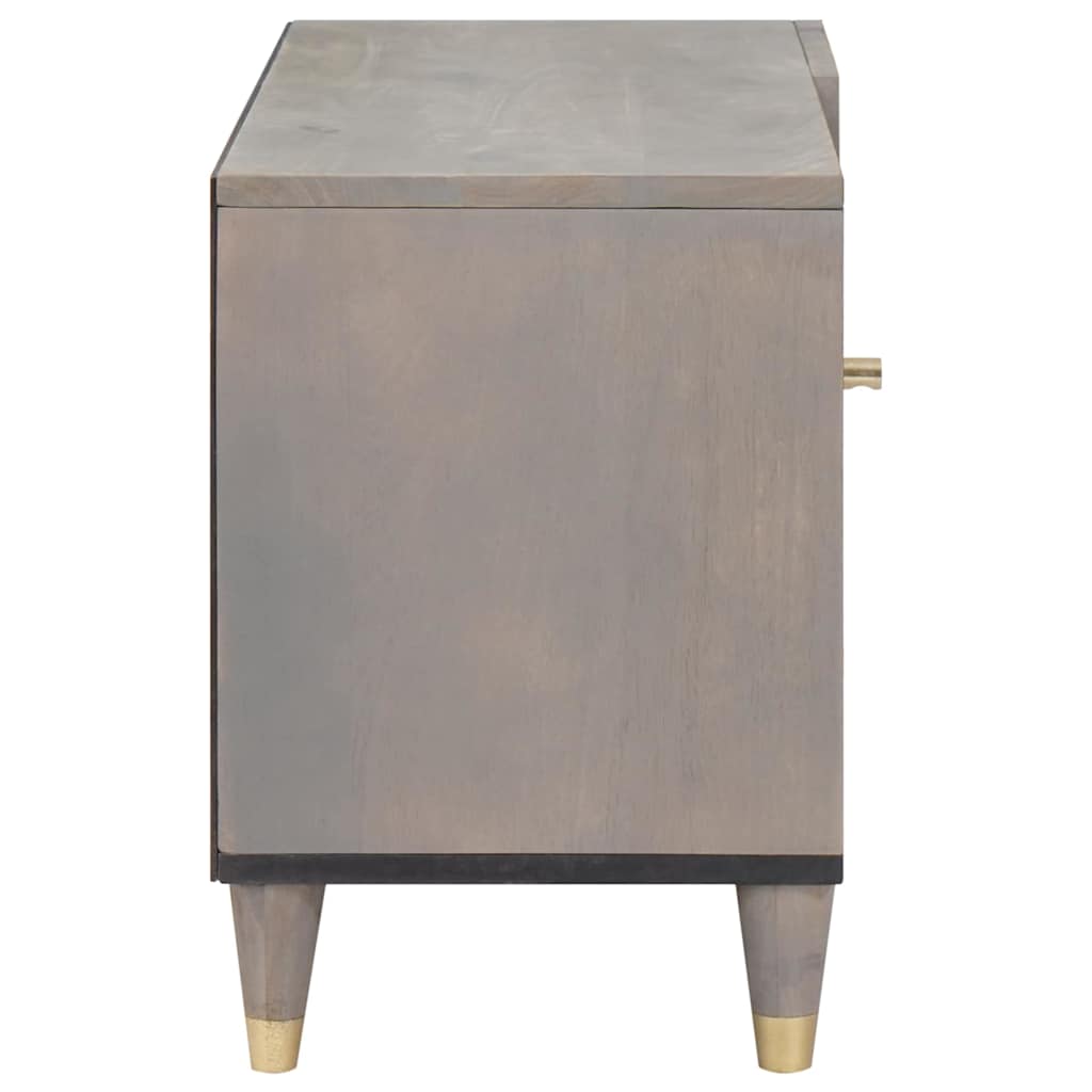 TV-kast met plank Grijs 80 x 33 x 46 cm Massief Mango Hout is nu te koop bij PeponiXL, paradijselijk wonen!