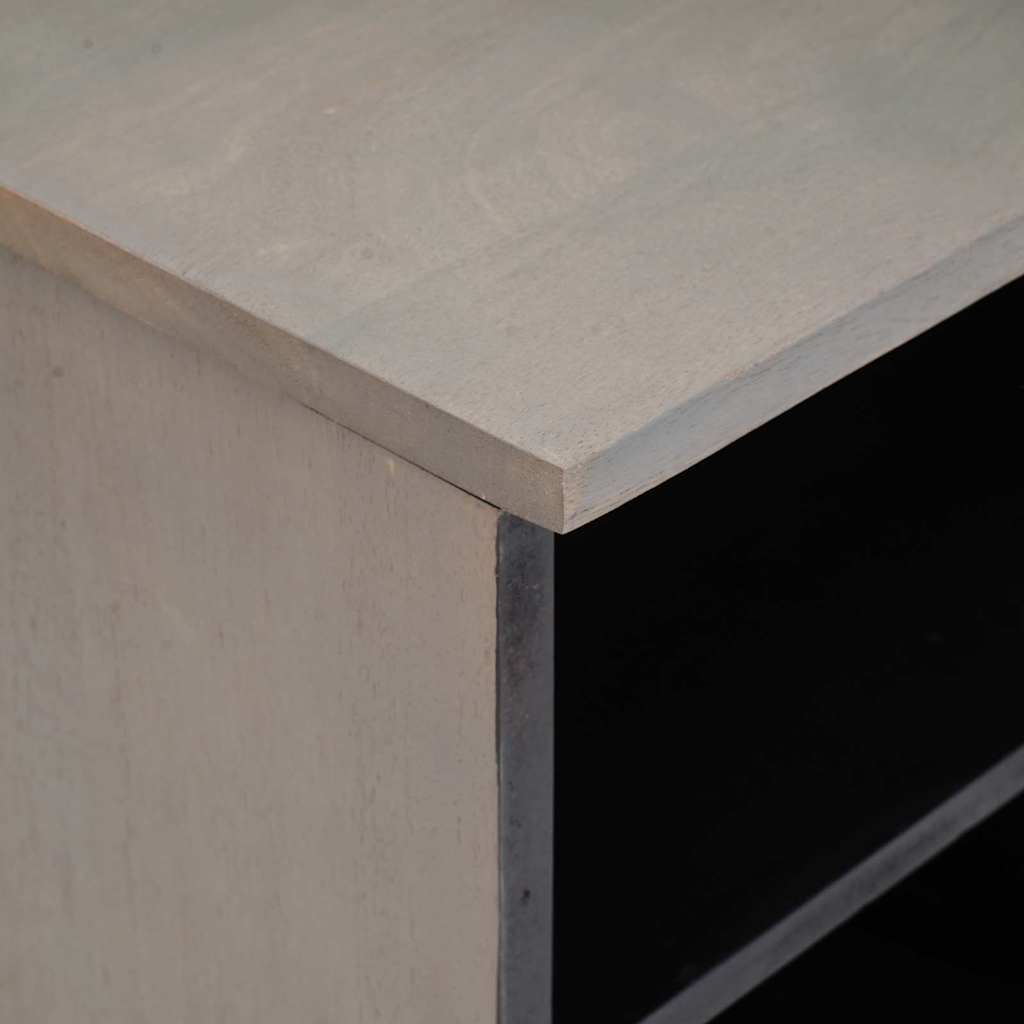 TV-kast met lade Grijs 100 x 33 x 46 cm Massief Mango Hout is nu te koop bij PeponiXL, paradijselijk wonen!