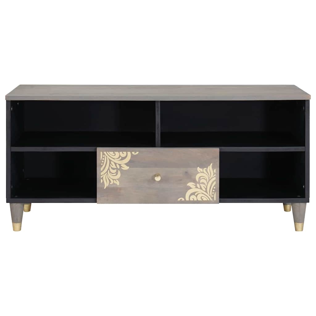TV-kast met lade Grijs 100 x 33 x 46 cm Massief Mango Hout is nu te koop bij PeponiXL, paradijselijk wonen!