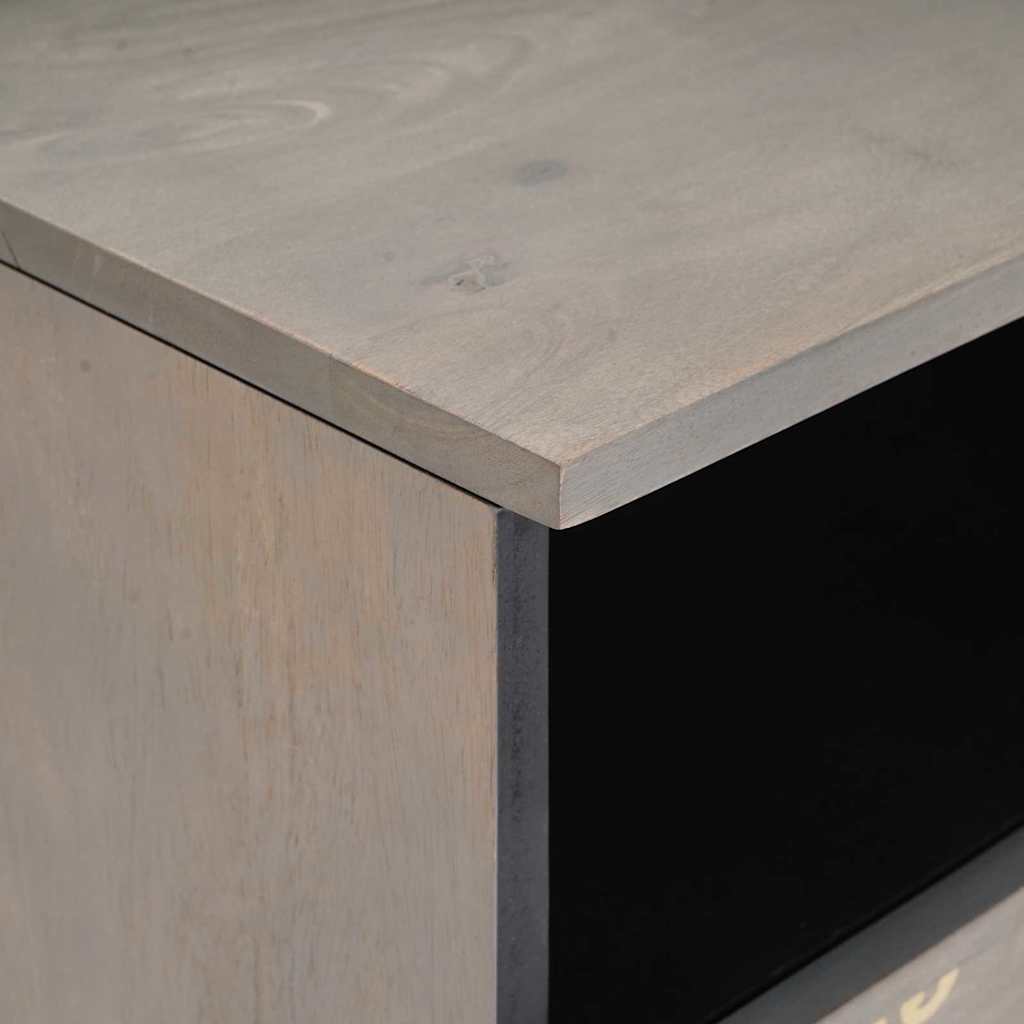 TV-kast met lade Grijs 80 x 33 x 46 cm Massief Mango Hout is nu te koop bij PeponiXL, paradijselijk wonen!