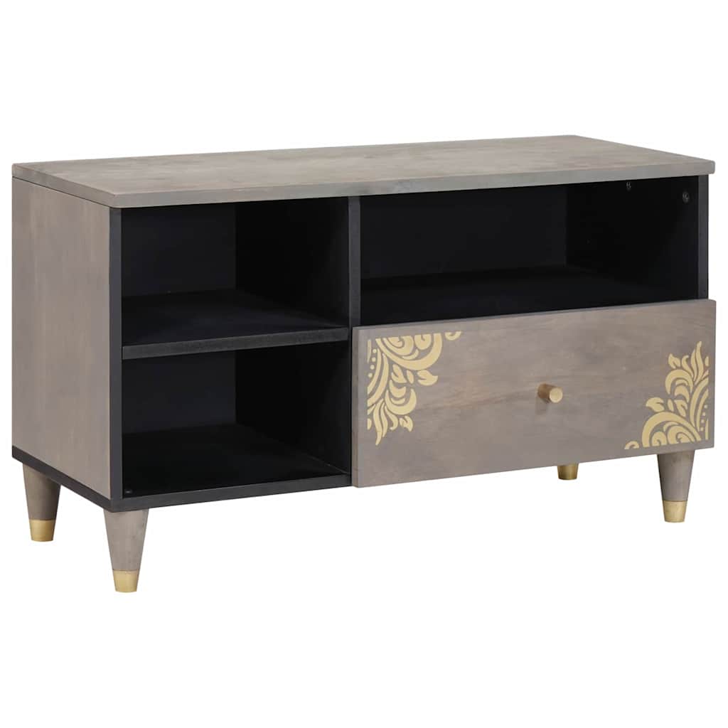 TV-kast met lade Grijs 80 x 33 x 46 cm Massief Mango Hout is nu te koop bij PeponiXL, paradijselijk wonen!
