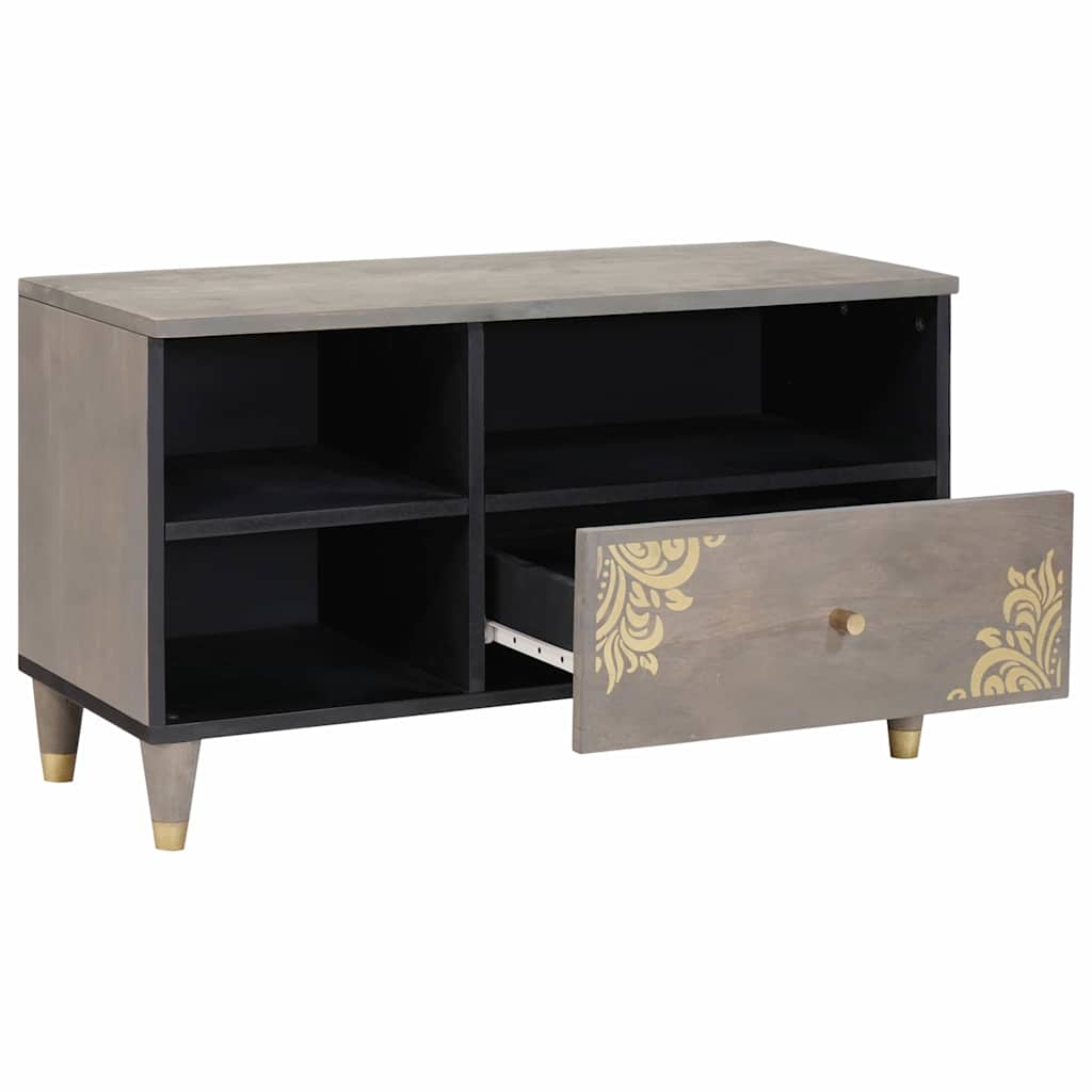 TV-kast met lade Grijs 80 x 33 x 46 cm Massief Mango Hout is nu te koop bij PeponiXL, paradijselijk wonen!