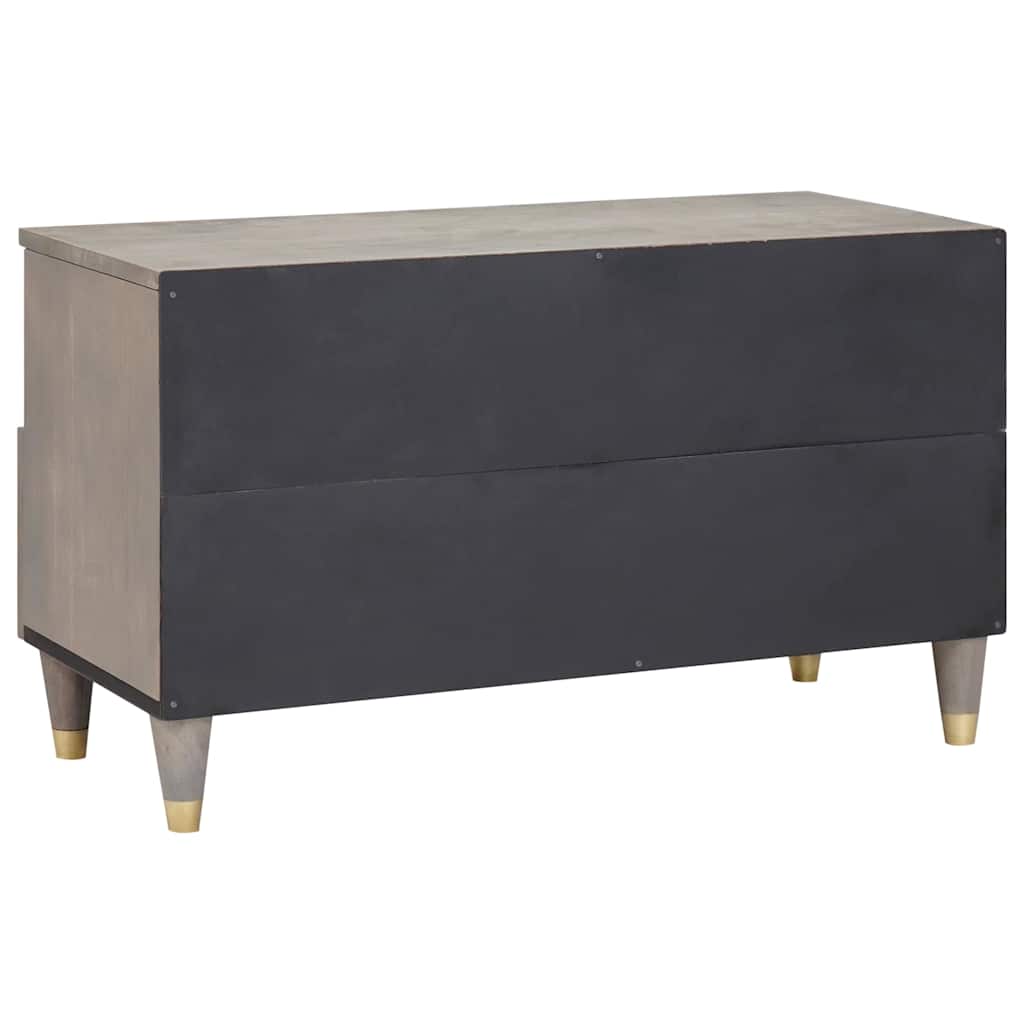 TV-kast met lade Grijs 80 x 33 x 46 cm Massief Mango Hout is nu te koop bij PeponiXL, paradijselijk wonen!