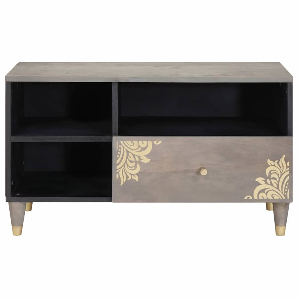 TV-kast met lade Grijs 80 x 33 x 46 cm Massief Mango Hout is nu te koop bij PeponiXL, paradijselijk wonen!