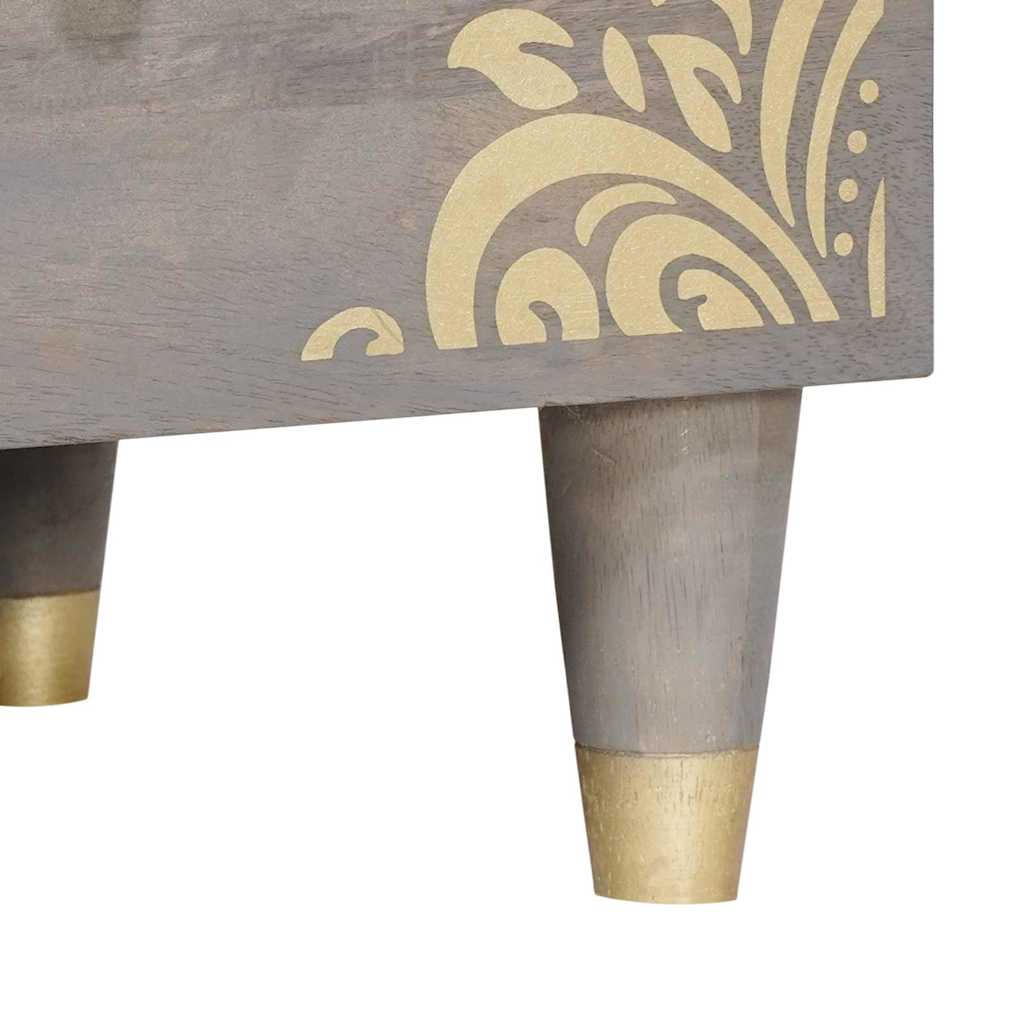 TV-kast met lade Grijs 100 x 33 x 46 cm Massief Mango Hout is nu te koop bij PeponiXL, paradijselijk wonen!