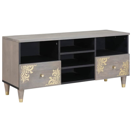 TV-kast met lade Grijs 100 x 33 x 46 cm Massief Mango Hout is nu te koop bij PeponiXL, paradijselijk wonen!