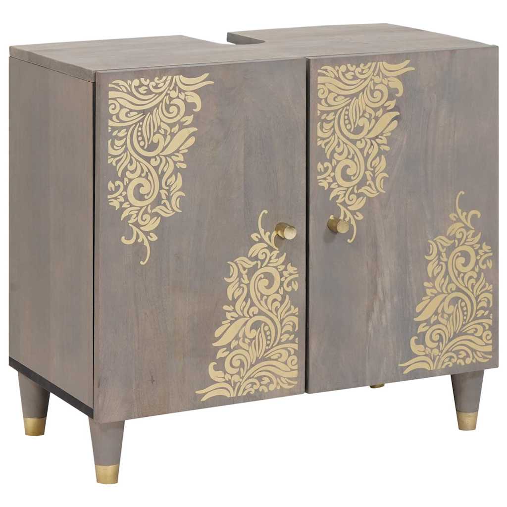 Wastafelkast Grijs 62 x 33 x 58 cm Massief Mango Hout is nu te koop bij PeponiXL, paradijselijk wonen!