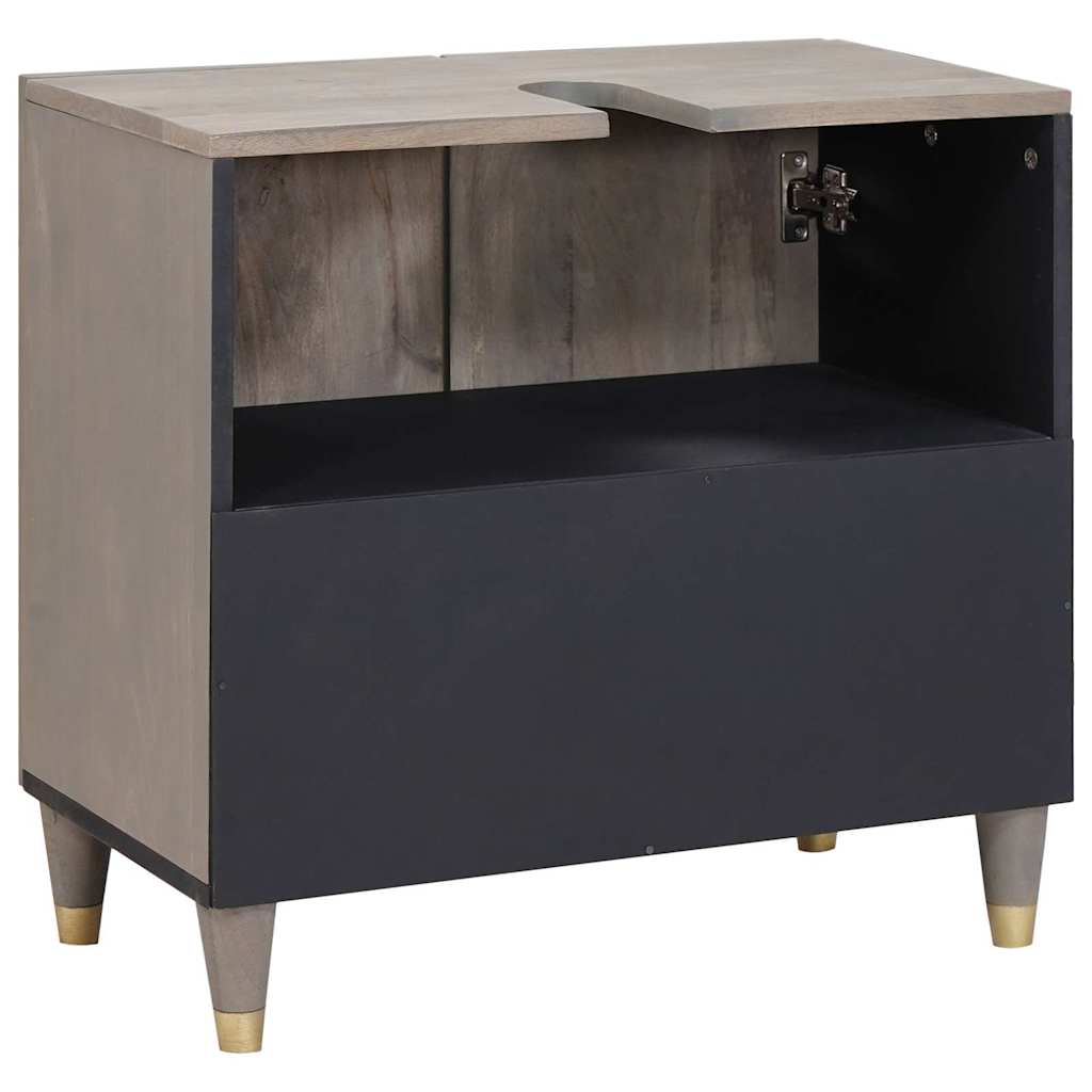 Wastafelkast Grijs 62 x 33 x 58 cm Massief Mango Hout is nu te koop bij PeponiXL, paradijselijk wonen!