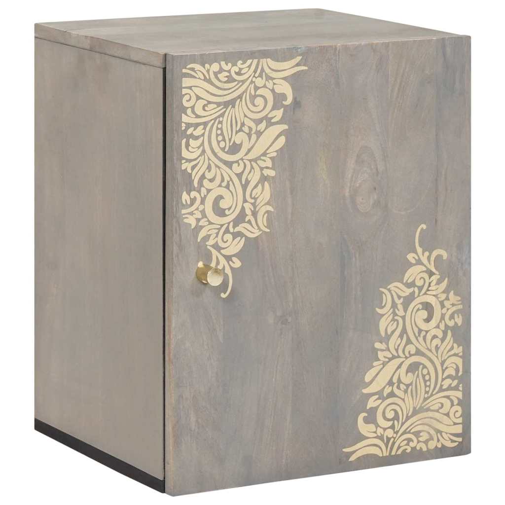 Wandkast met opslag Grijs 38 x 33 x 48 cm Massief Mango Hout is nu te koop bij PeponiXL, paradijselijk wonen!