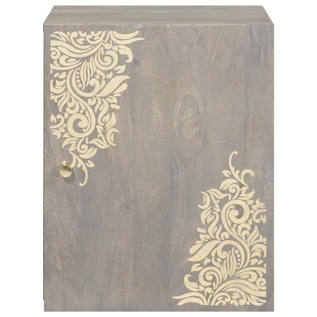 Wandkast met opslag Grijs 38 x 33 x 48 cm Massief Mango Hout is nu te koop bij PeponiXL, paradijselijk wonen!