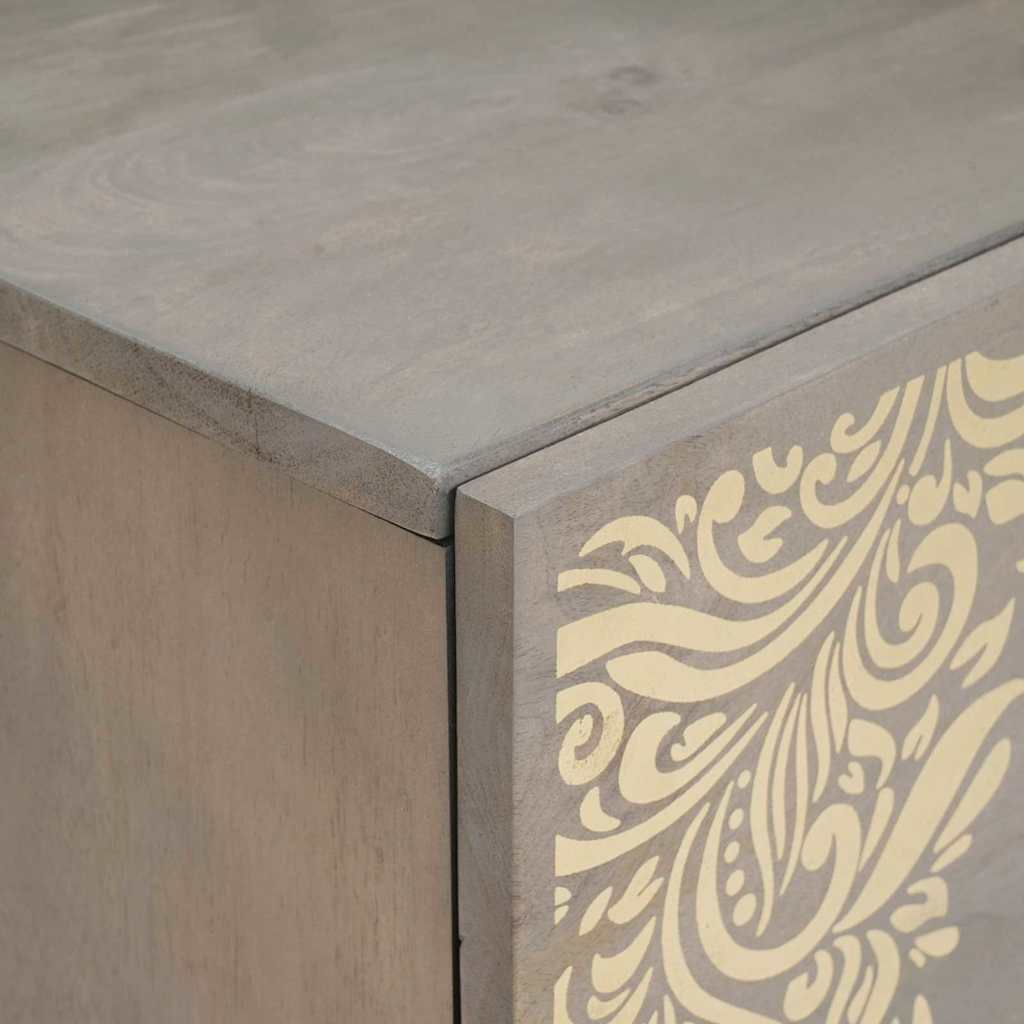 Dressoir Grijs en Goud 40 x 33 x 75 cm Massief Mango Hout is nu te koop bij PeponiXL, paradijselijk wonen!