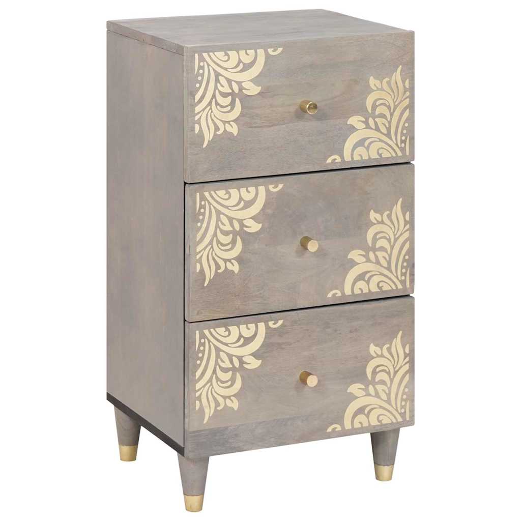 Dressoir Grijs en Goud 40 x 33 x 75 cm Massief Mango Hout is nu te koop bij PeponiXL, paradijselijk wonen!