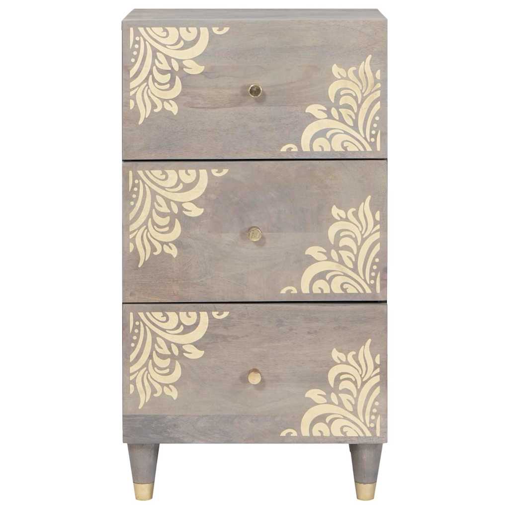Dressoir Grijs en Goud 40 x 33 x 75 cm Massief Mango Hout is nu te koop bij PeponiXL, paradijselijk wonen!